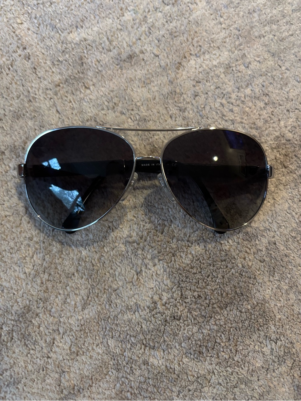 CHANEL Silver Aviator Sunglasses with Gradient Black Lenses - Picture 2 of 10